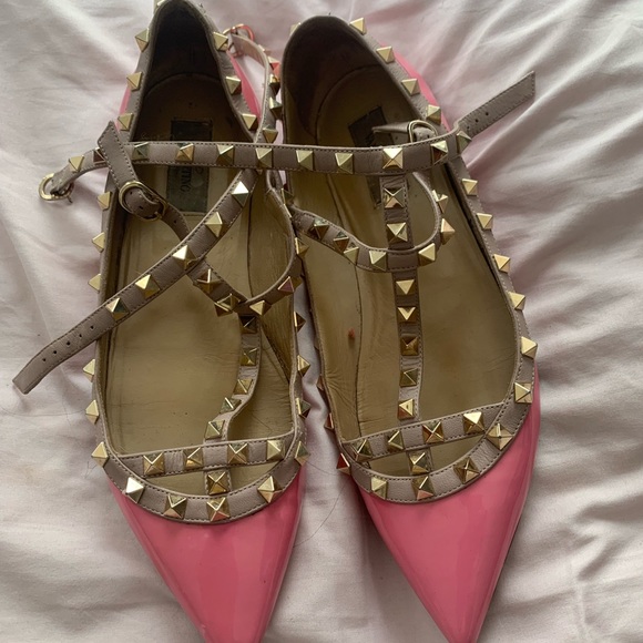 Pink Valentino Rockstud flats - Picture 3 of 4